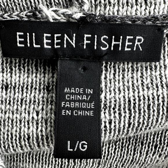 Eileen Fisher Waterfall Cardigan Sweater Drapey 100% Cotton Heather Gray Large - Picture 2 of 4